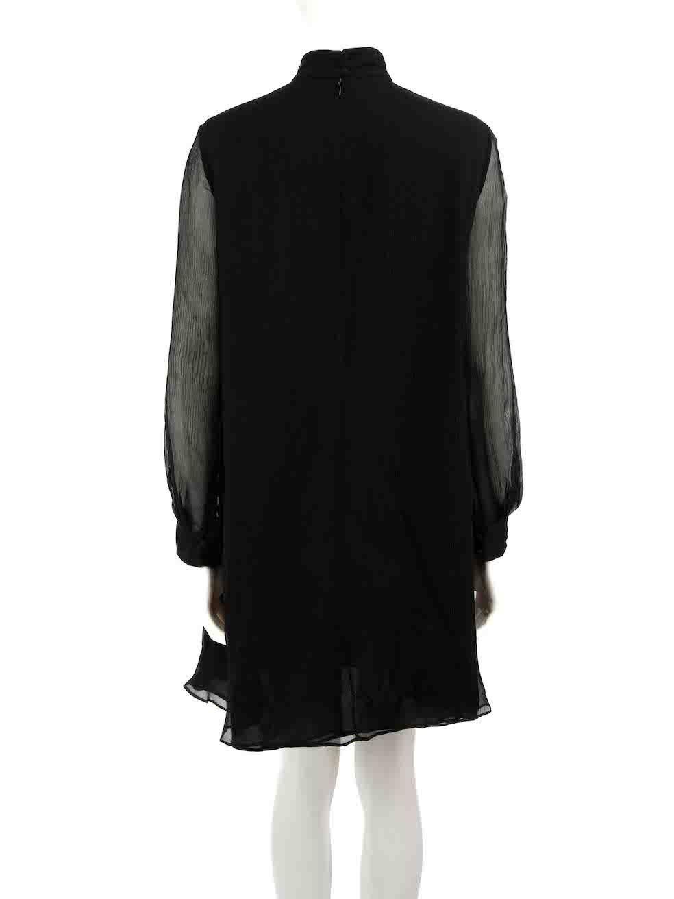 Alexander McQueen Black Silk Chiffon Dress Size M In Excellent Condition For Sale In London, GB