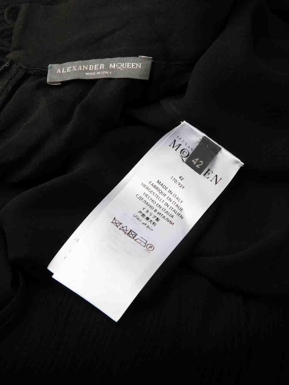 Alexander McQueen Black Silk Chiffon Dress Size M For Sale 4