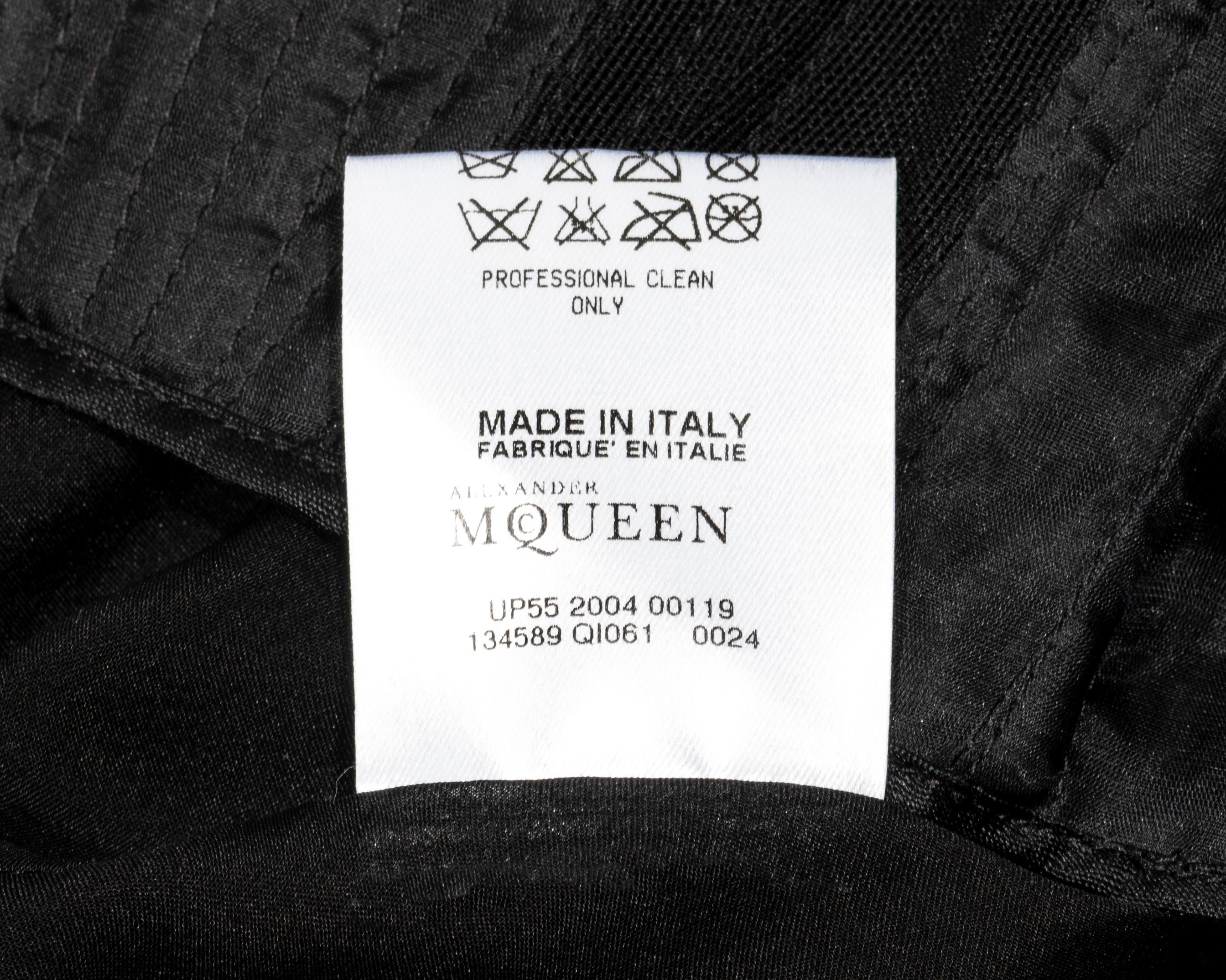 Alexander McQueen black silk devoré corseted evening dress, fw 2004 For Sale 8