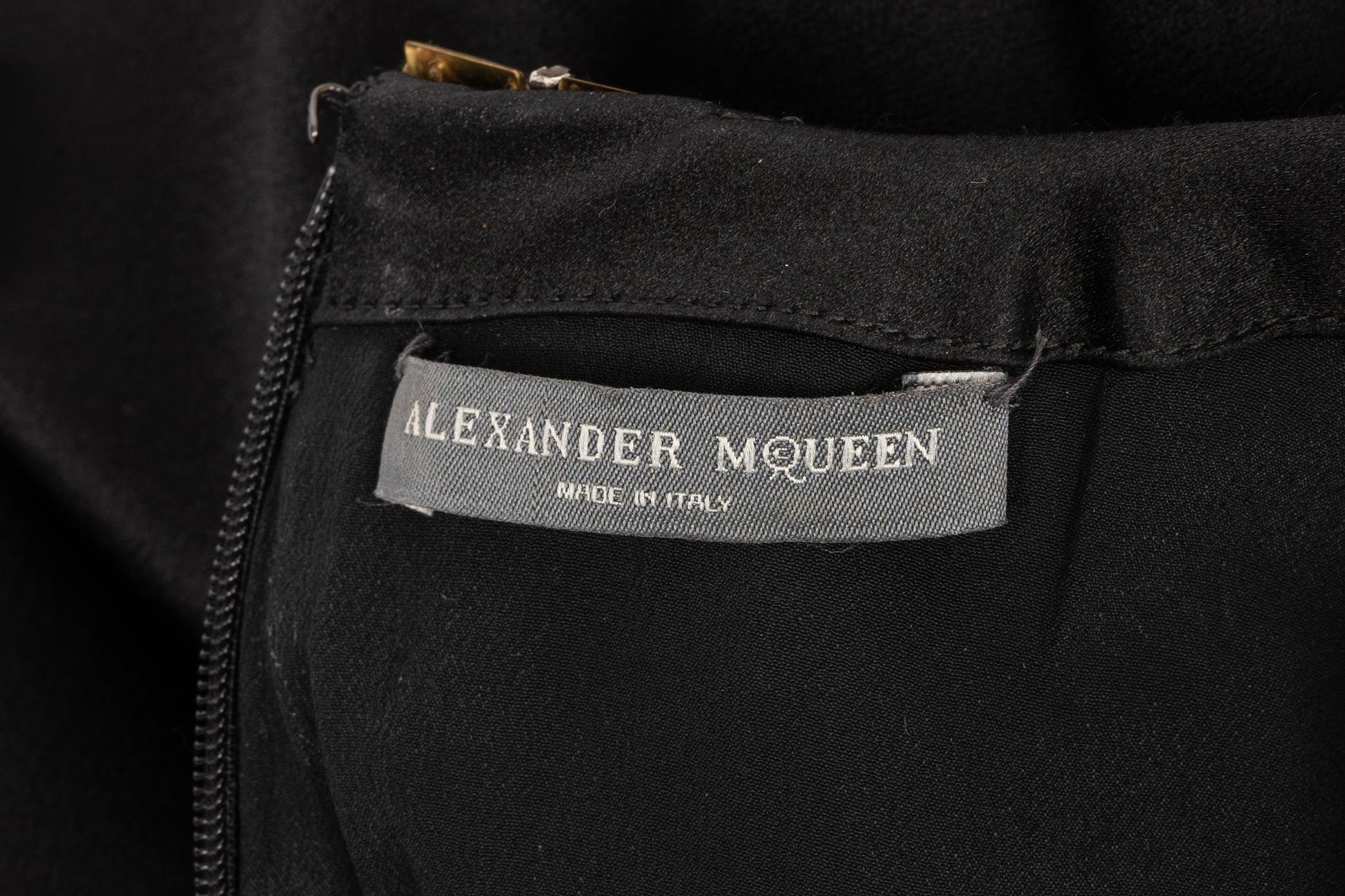 Alexander McQueen Black Silk Dress, 2011 For Sale 10