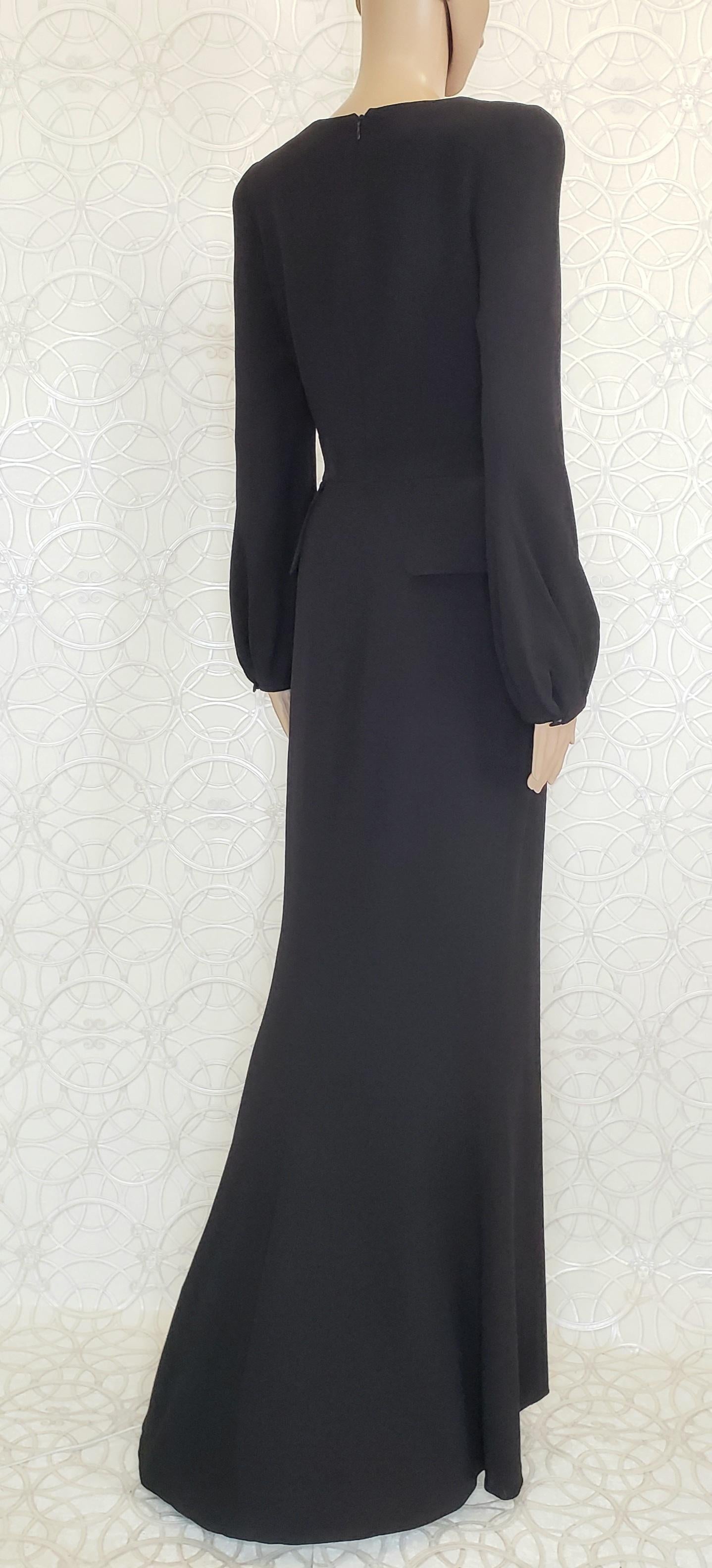 Black ALEXANDER McQueen BLACK SILK LONG EVENING DRESS size 40 - 4