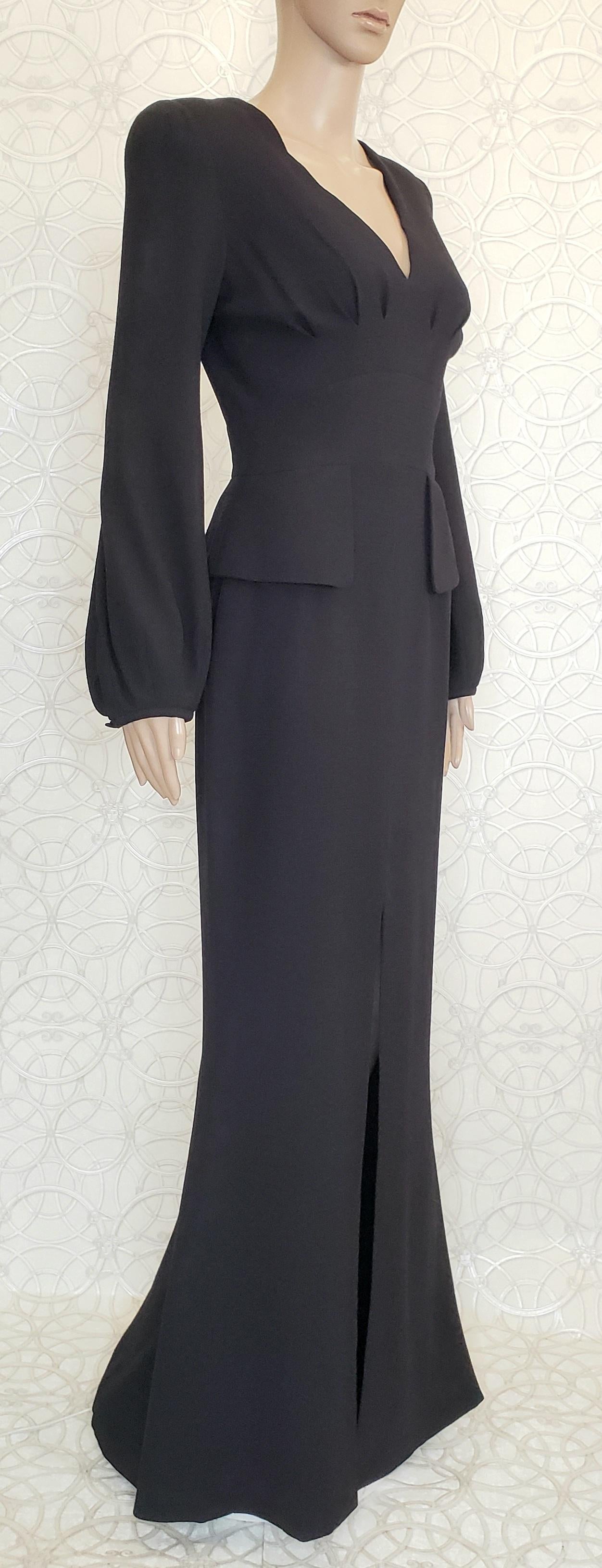 ALEXANDER McQueen BLACK SILK LONG EVENING DRESS size 40 - 4 In Excellent Condition In Montgomery, TX