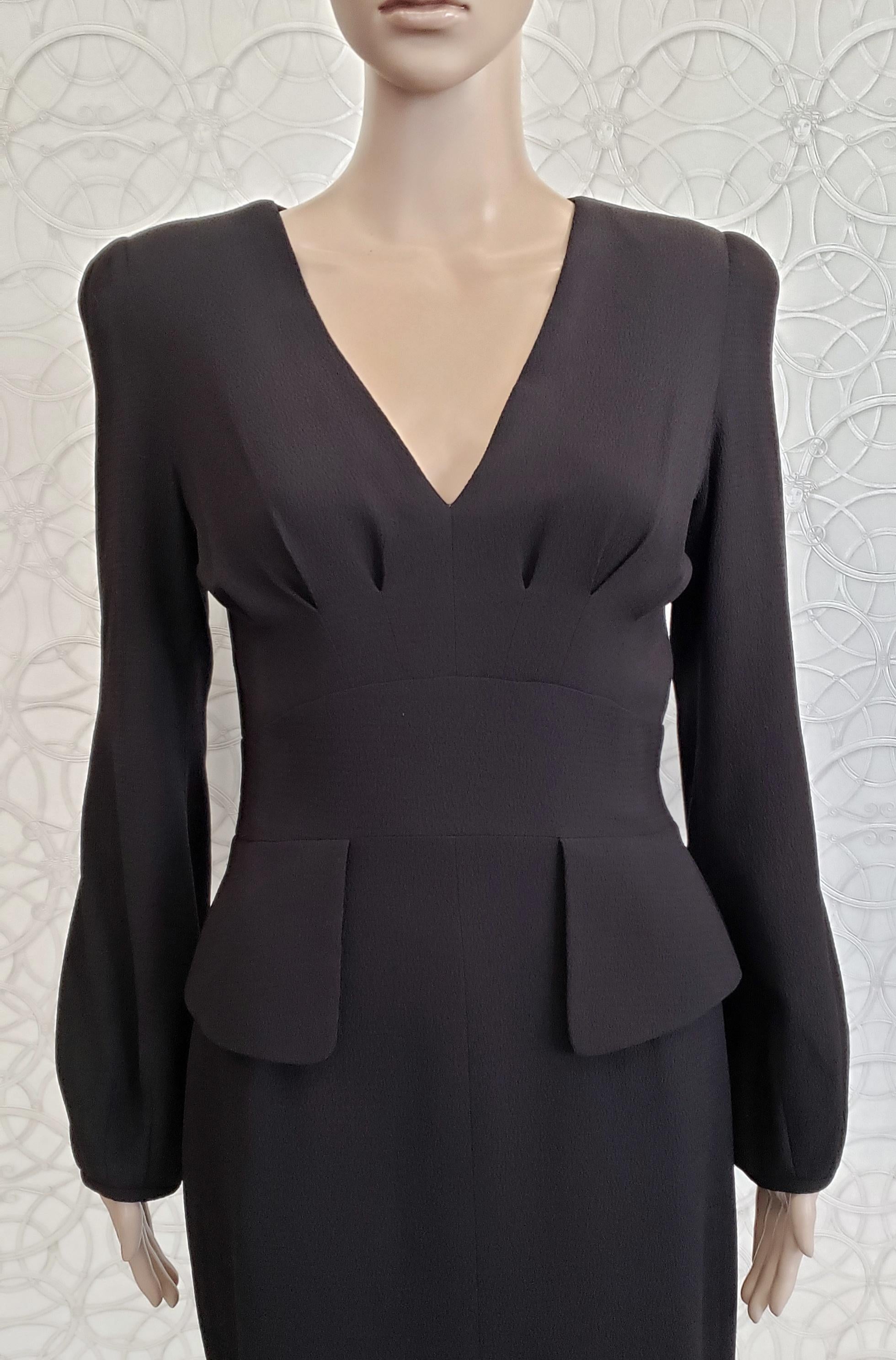 Women's ALEXANDER McQueen BLACK SILK LONG EVENING DRESS size 40 - 4