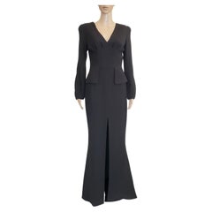 ALEXANDER McQueen BLACK SILK LONG EVENING DRESS size 40 - 4