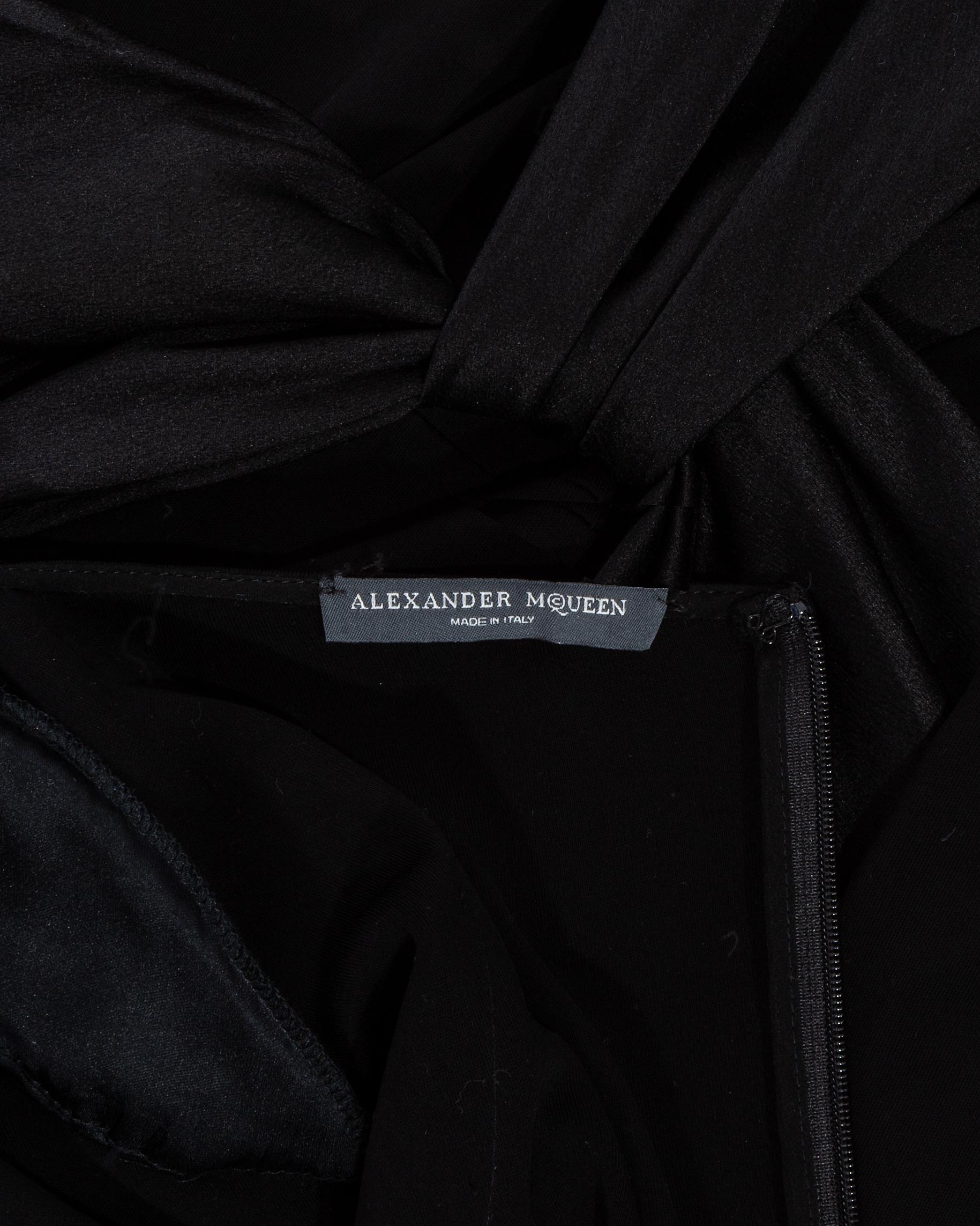 Alexander McQueen black silk scarf evening dress, fw 2004 2