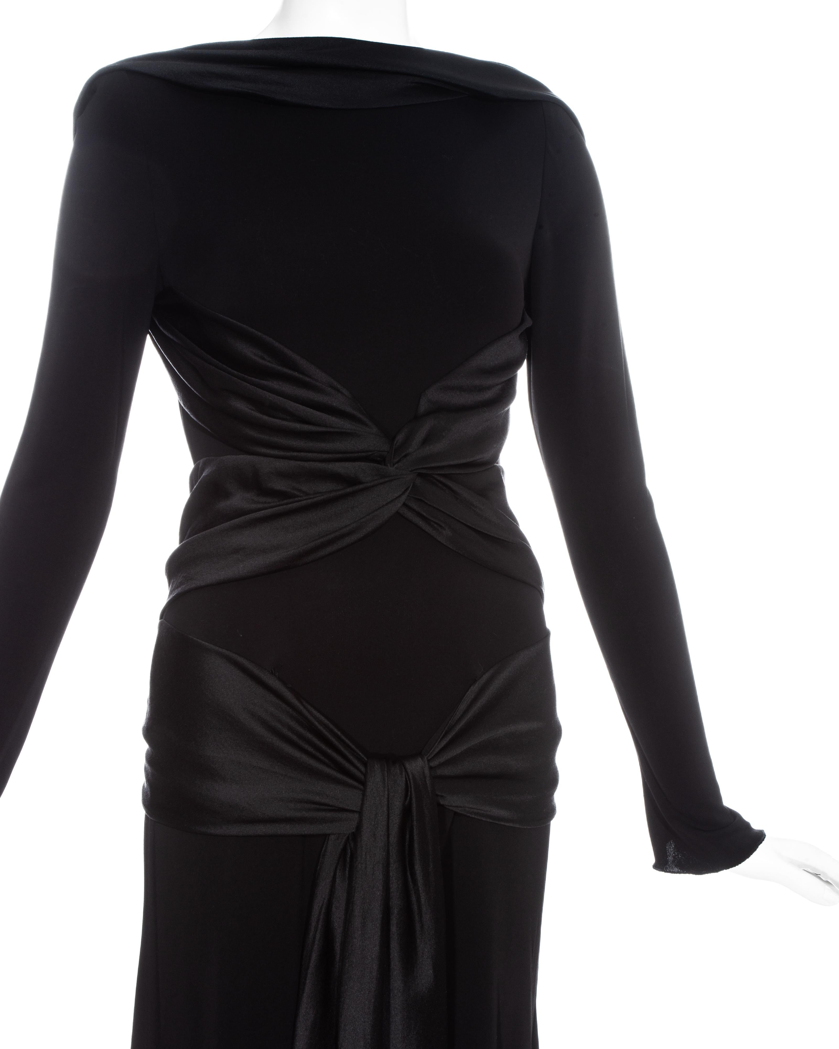 Black Alexander McQueen black silk scarf evening dress, fw 2004