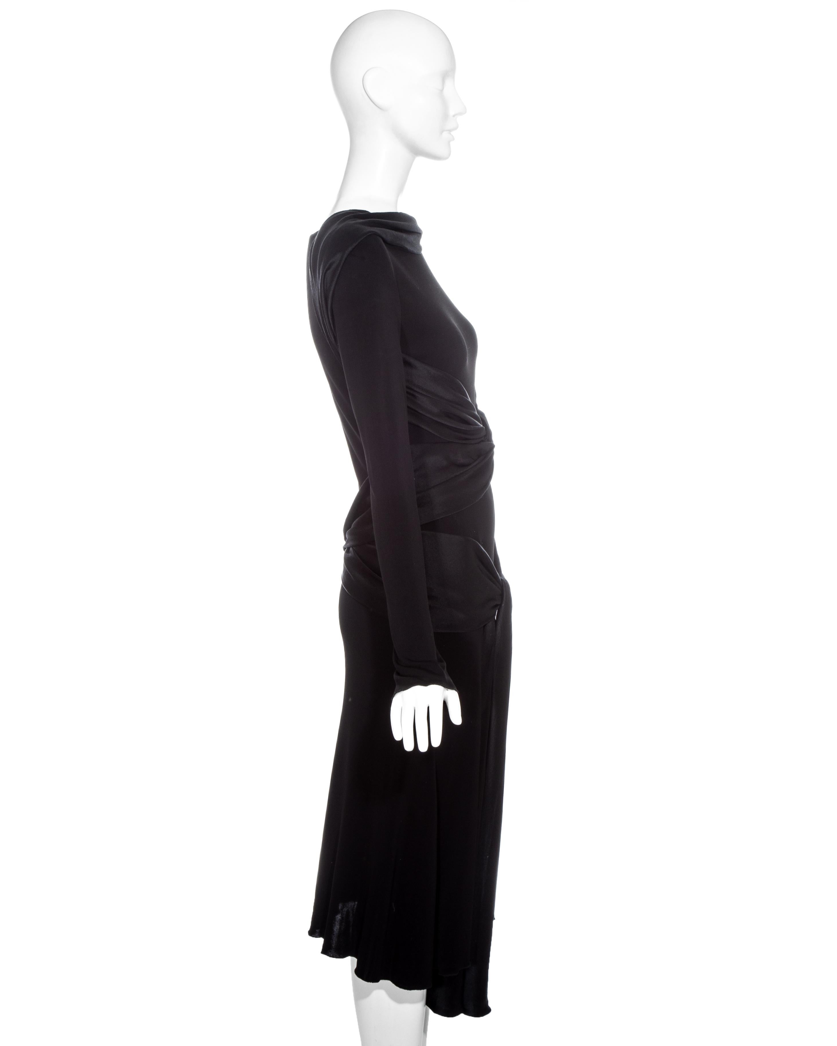 Alexander McQueen black silk scarf evening dress, fw 2004 In Excellent Condition In London, GB