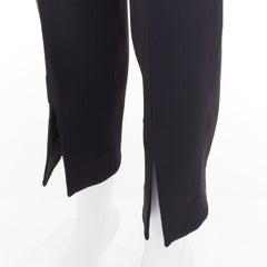 ALEXANDER MCQUEEN black silky slit front high waisted cropped pants IT40 S