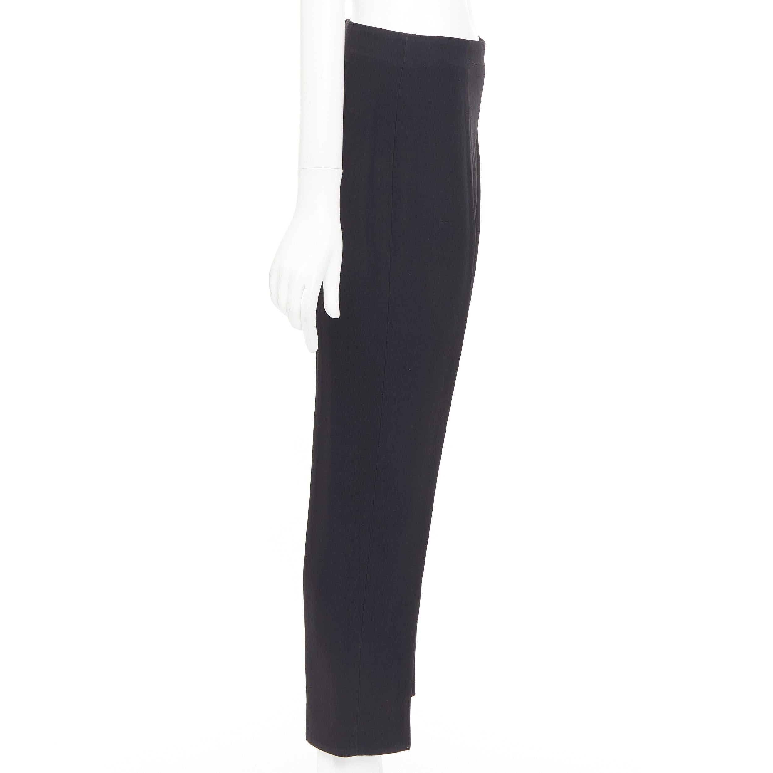 Alexander McQueen - Pantalon court taille haute en soie noire avec fente sur le devant IT40 S Bon état - En vente à Hong Kong, NT