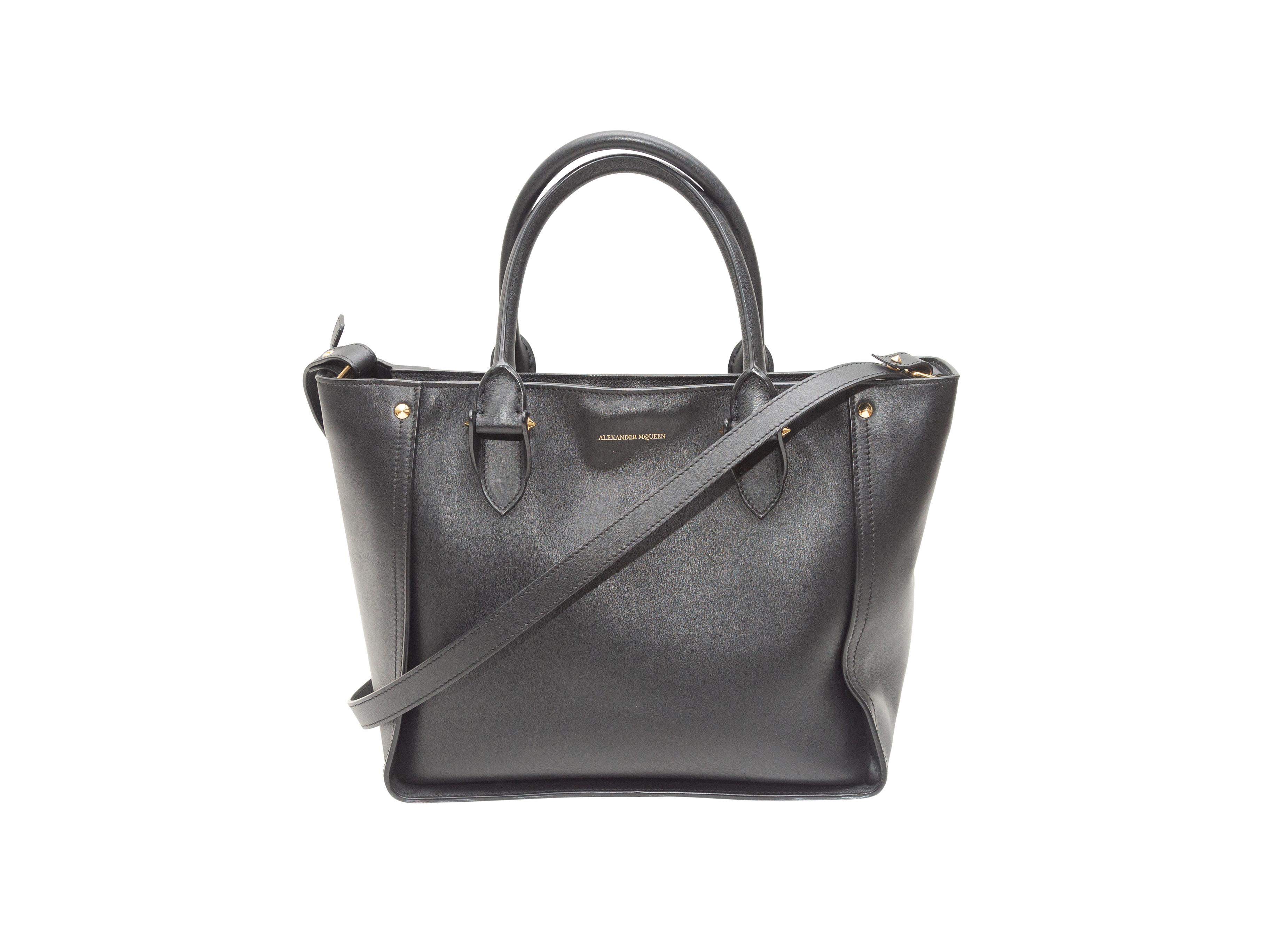 Alexander McQueen Black Smooth Leather Tote Bag In Excellent Condition In New York, NY