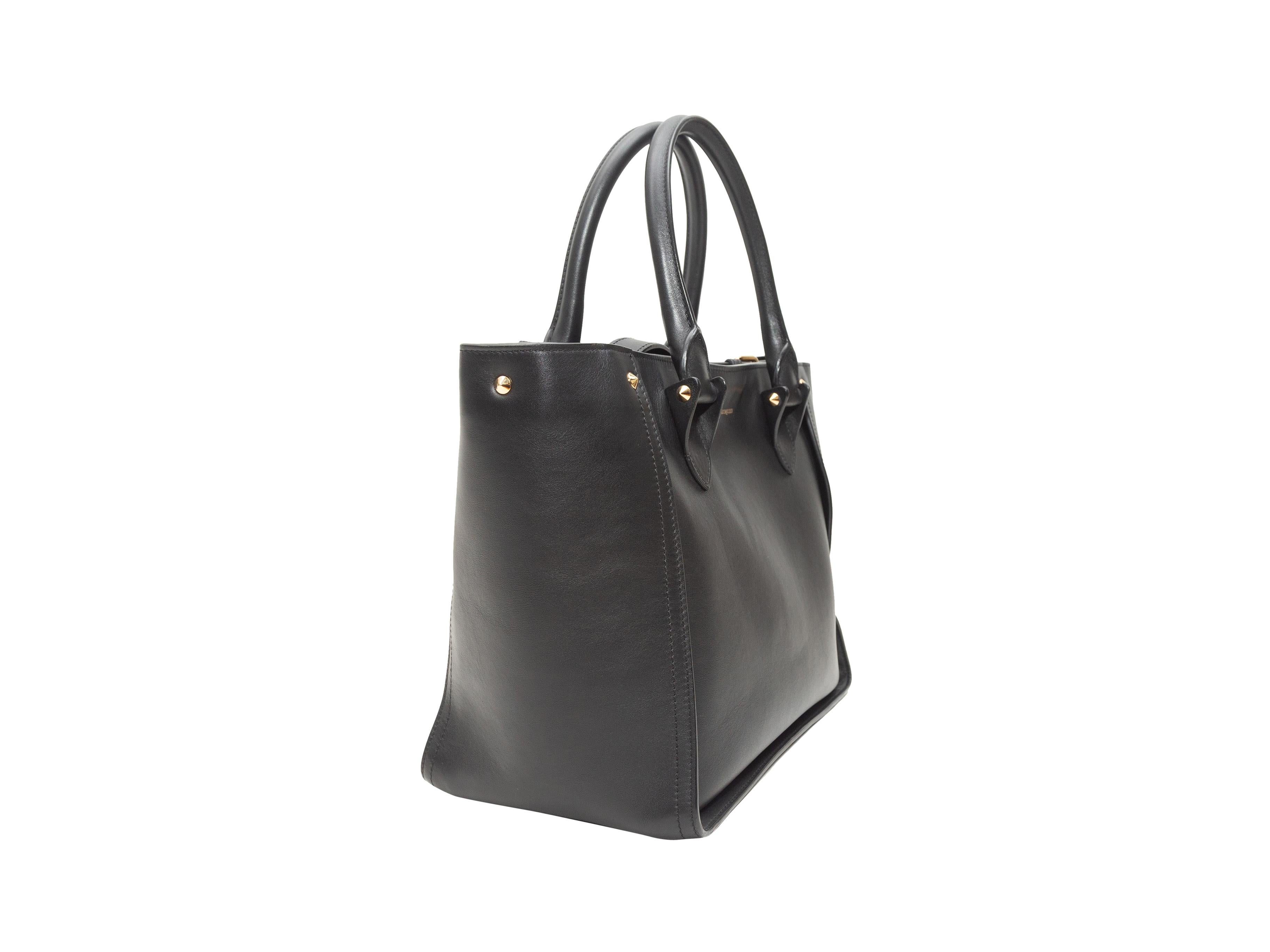 Alexander McQueen Black Smooth Leather Tote Bag 2