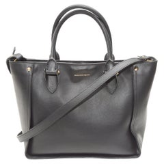 Alexander McQueen Black Smooth Leather Tote Bag