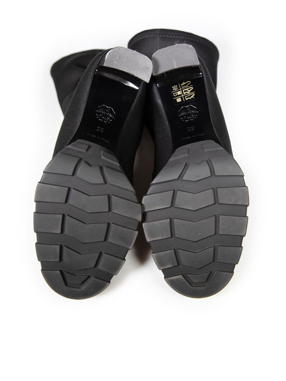Women's Alexander McQueen Black Sock Heeled Zip Boots Size IT 39 For Sale