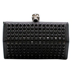 Alexander McQueen Black Studded Hexagon Box Clutch
