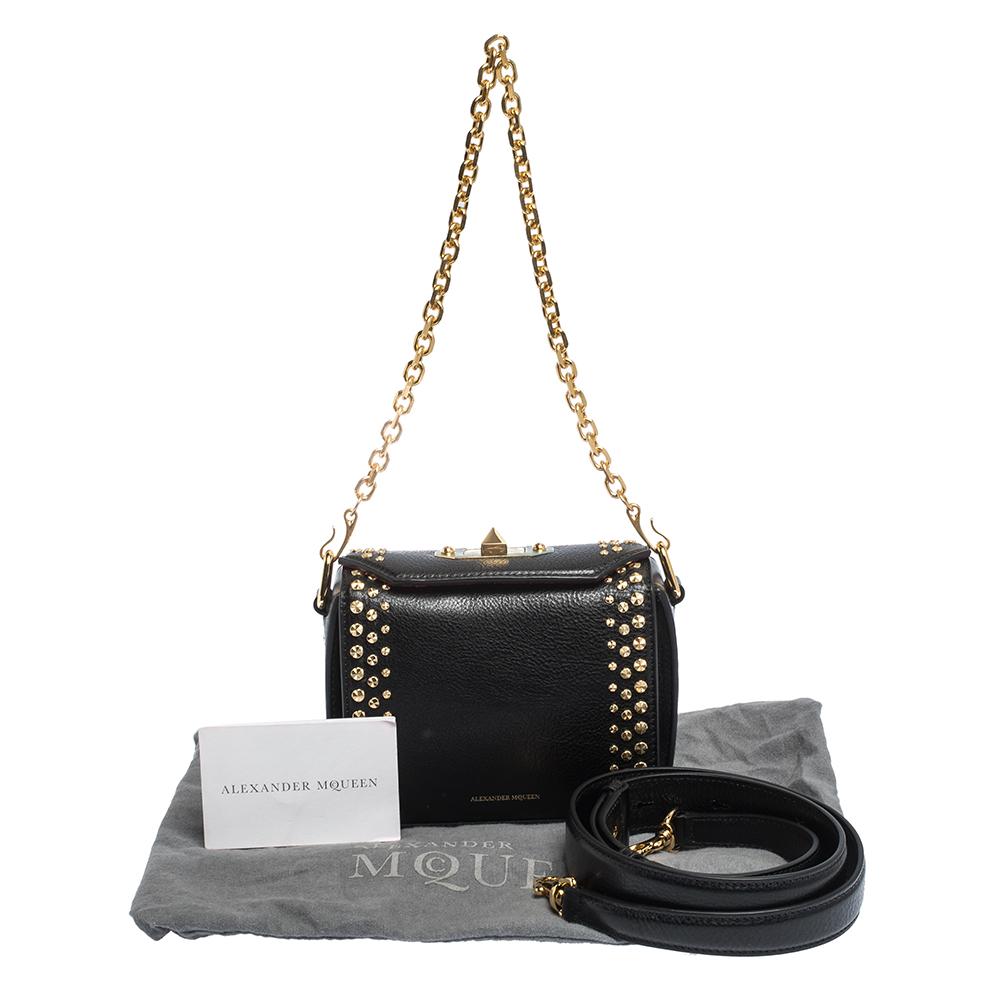 Alexander McQueen Black Studded Leather Box 16 Shoulder Bag 4
