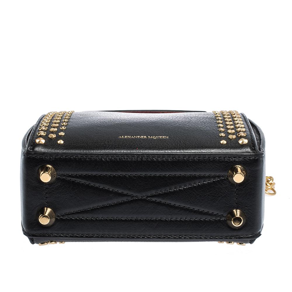Alexander McQueen Black Studded Leather Box 16 Shoulder Bag 2