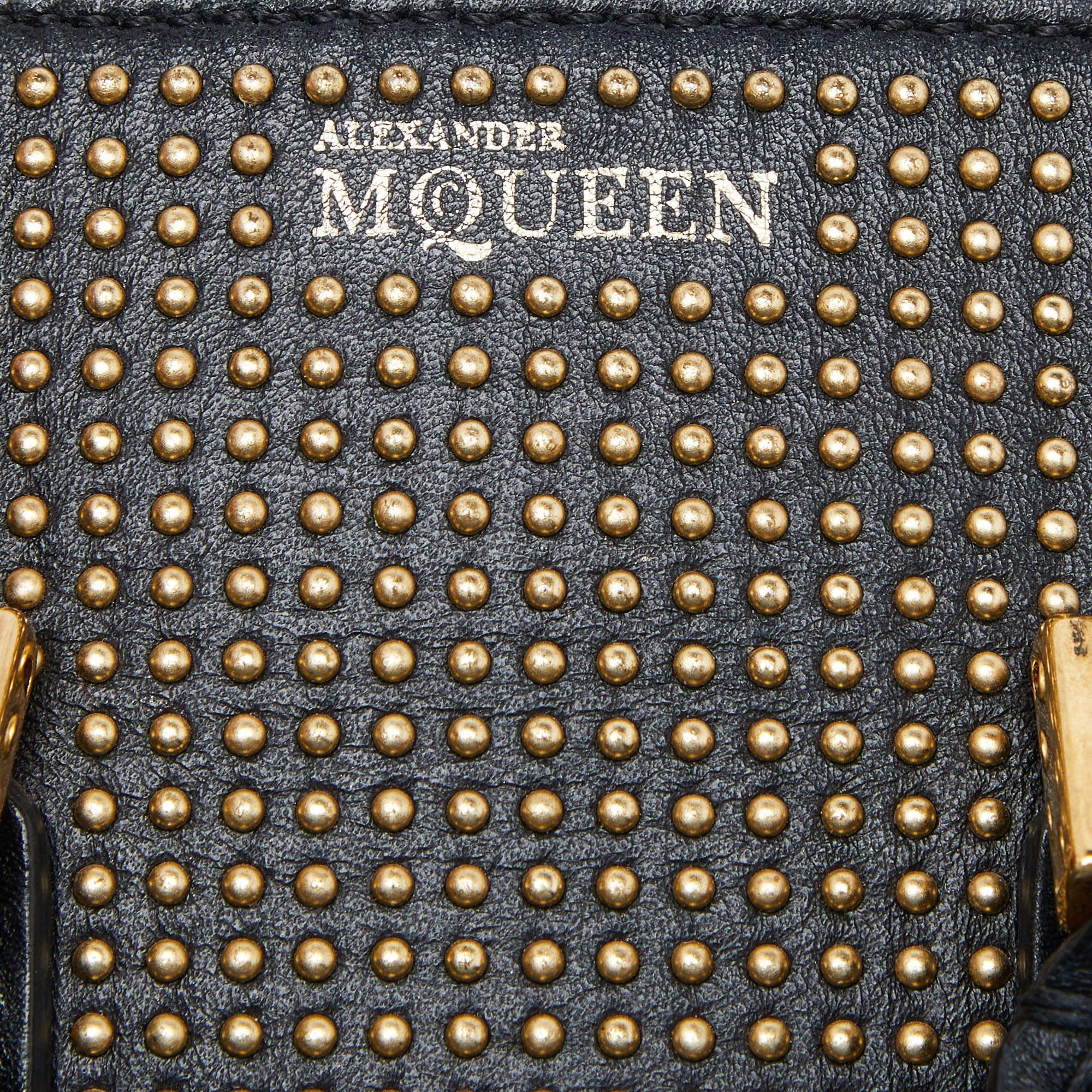 Alexander McQueen Black Studded Leather Mini Heroine Satchel 5