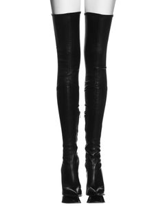 Alexander McQueen black studded leather thigh-high platform boots, fw 2009