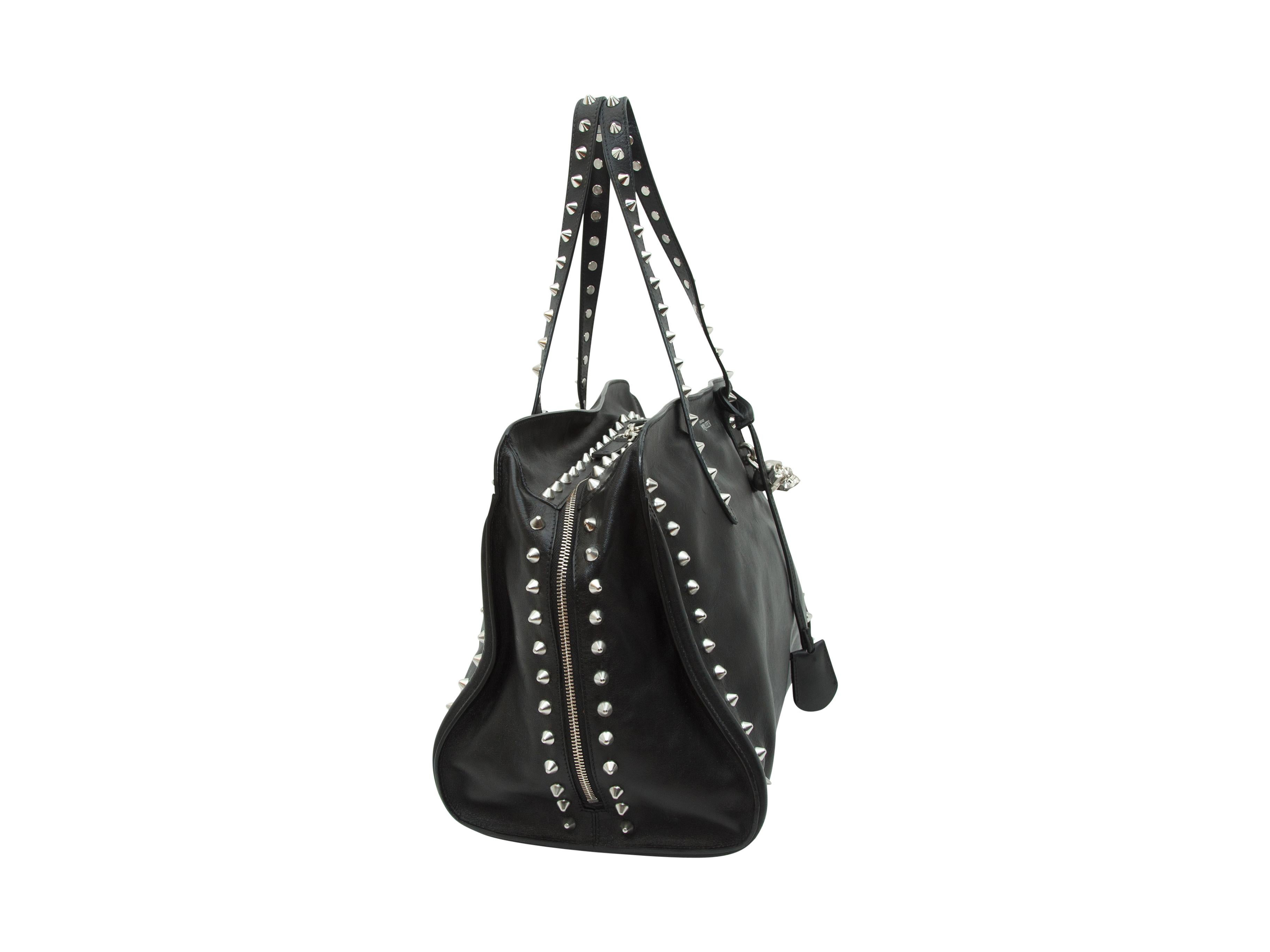 Women's Alexander McQueen Black Studded Leather Tote Bag