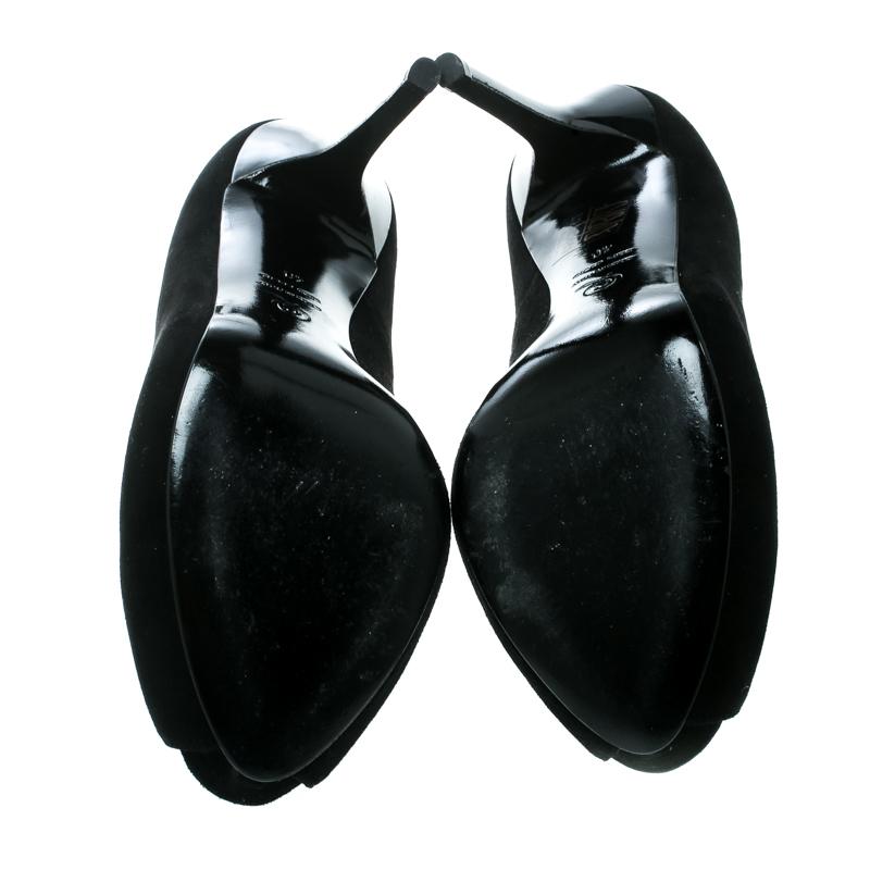 Women's Alexander McQueen Black Suede Crystal Embellished Skull Peep Toe Pumps 40