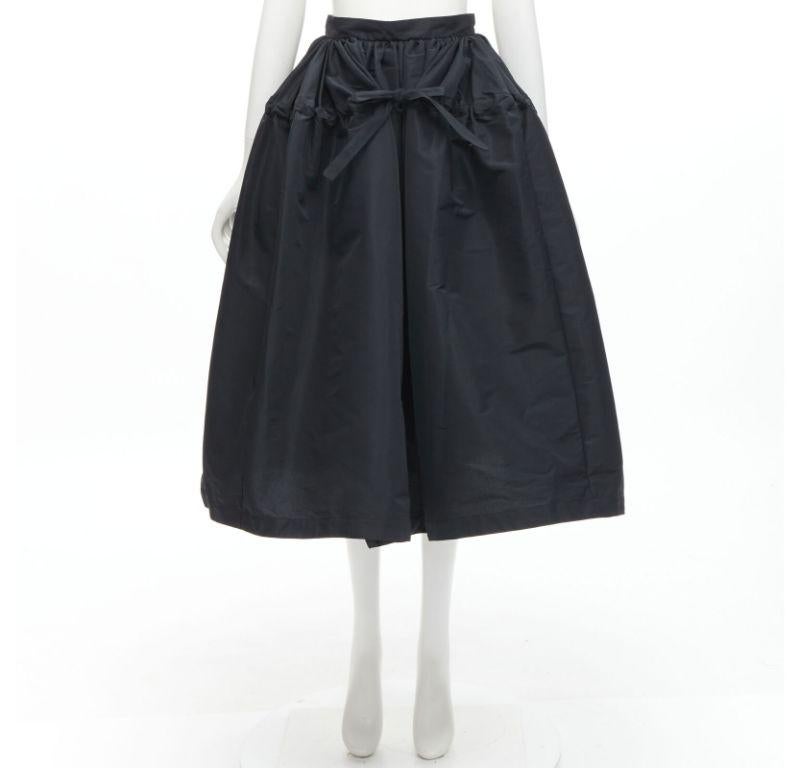 ALEXANDER MCQUEEN black taffeta drawstring tiered balloon midi skirt IT38 S 5