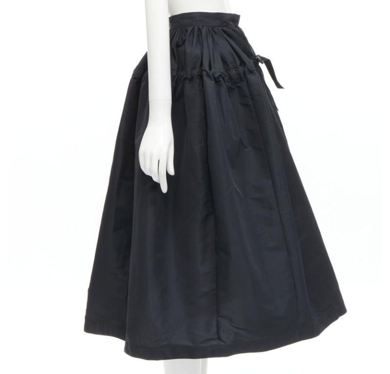 ALEXANDER MCQUEEN black taffeta drawstring tiered balloon midi skirt IT38 S In Excellent Condition In Hong Kong, NT