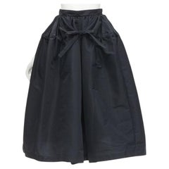 ALEXANDER MCQUEEN black taffeta drawstring tiered balloon midi skirt IT38 S