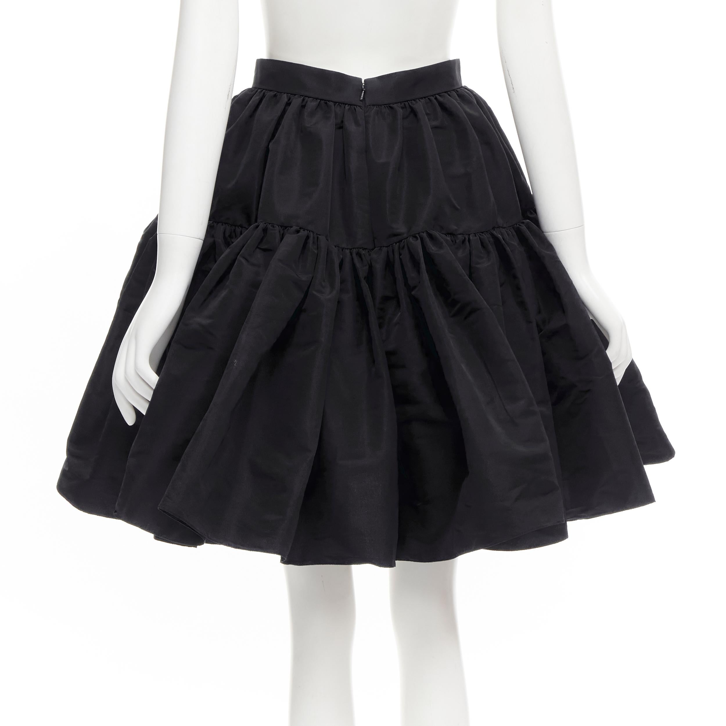 Donna ALEXANDER McQueen gonna svasata a sbuffo in taffetà nero IT38 XS
