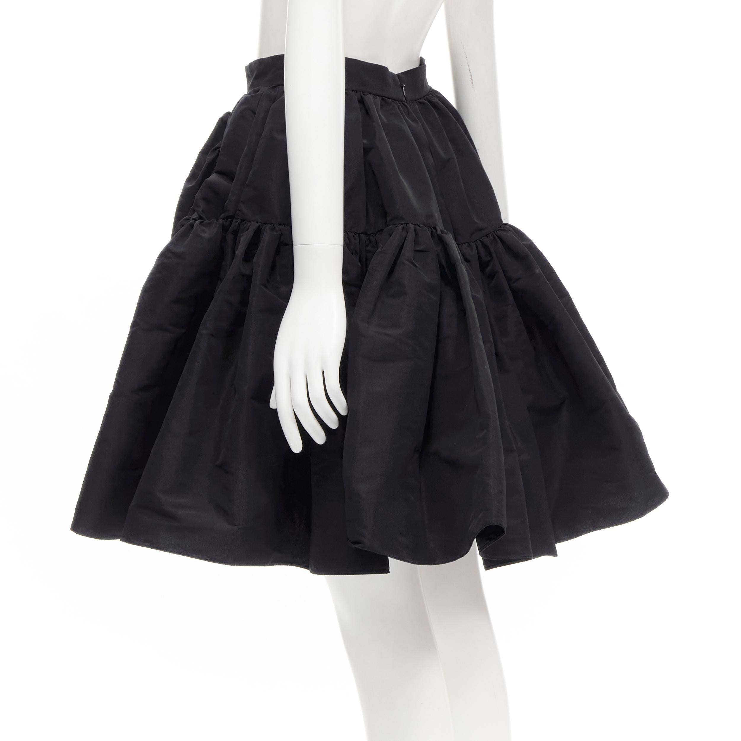 ALEXANDER McQueen gonna svasata a sbuffo in taffetà nero IT38 XS 1