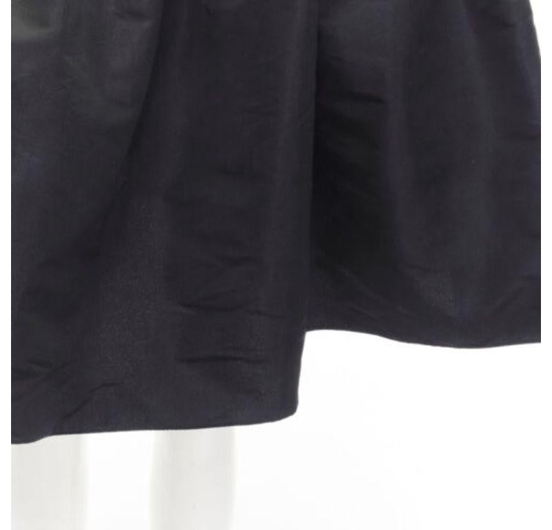 ALEXANDER MCQUEEN black taffeta gathered A-line puff flared skirt IT38 XS For Sale 2