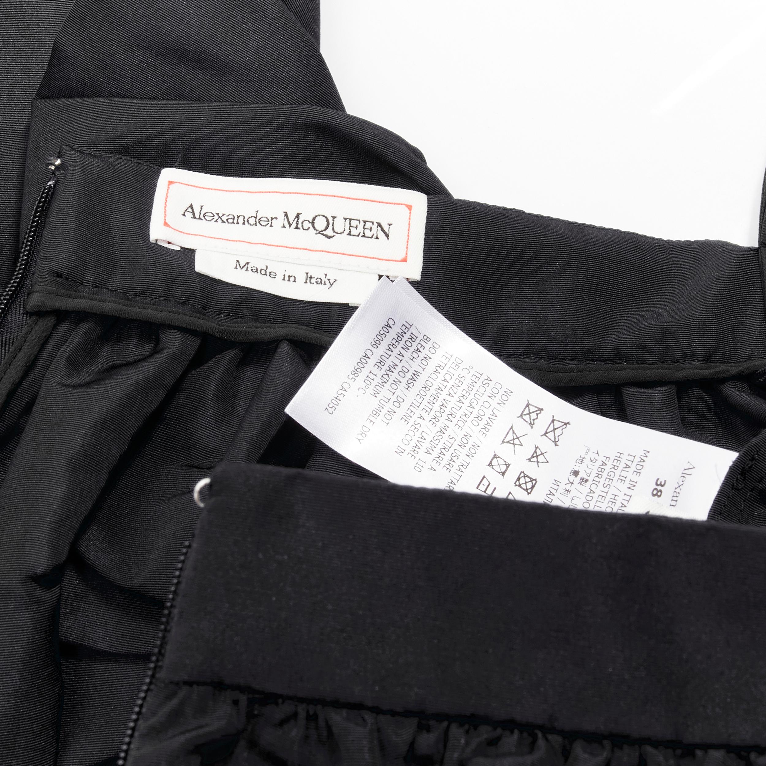 ALEXANDER McQueen gonna svasata a sbuffo in taffetà nero IT38 XS 4