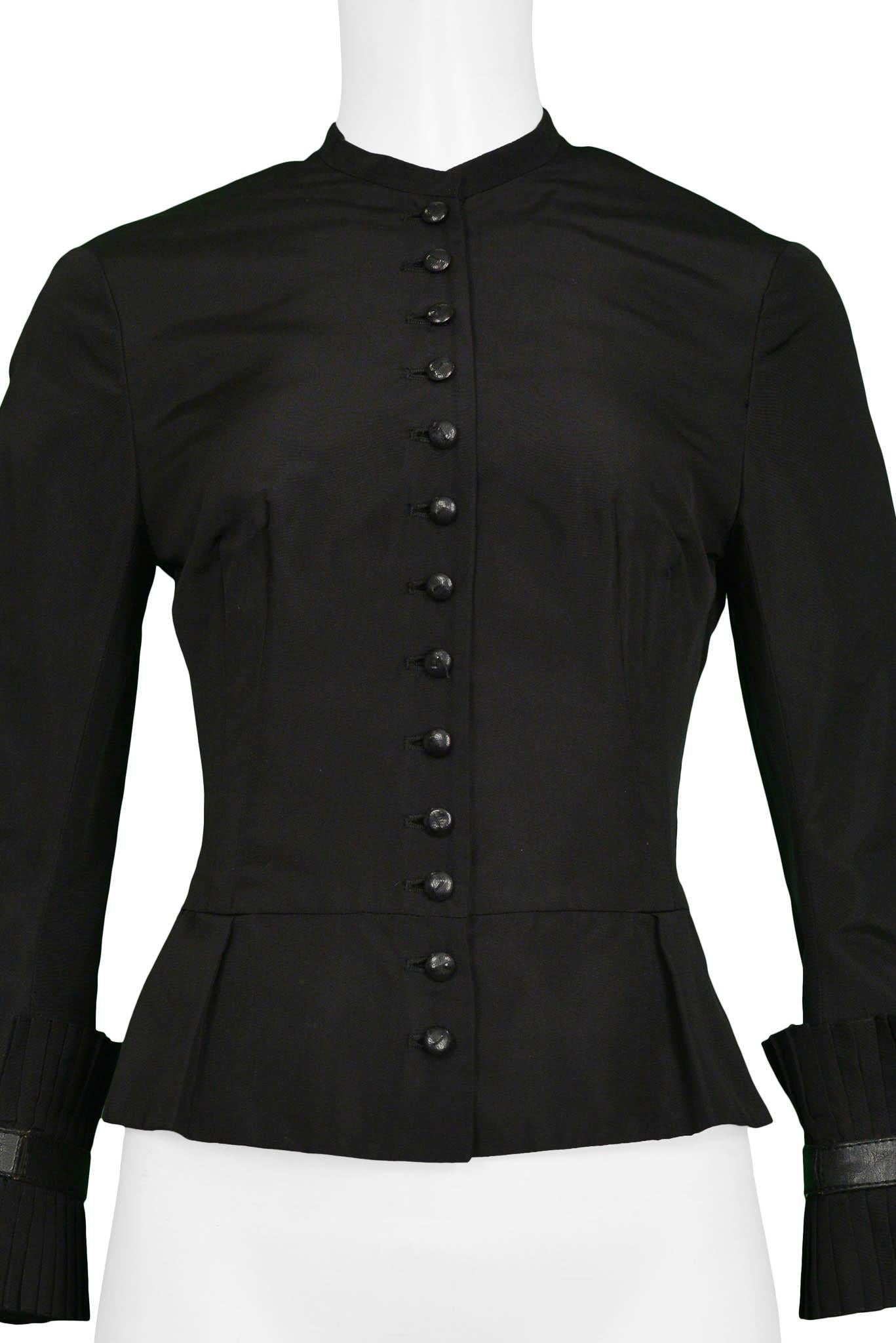 Women's Alexander Mcqueen Black taffeta Jacket With Pleated Sleeves AW 2002