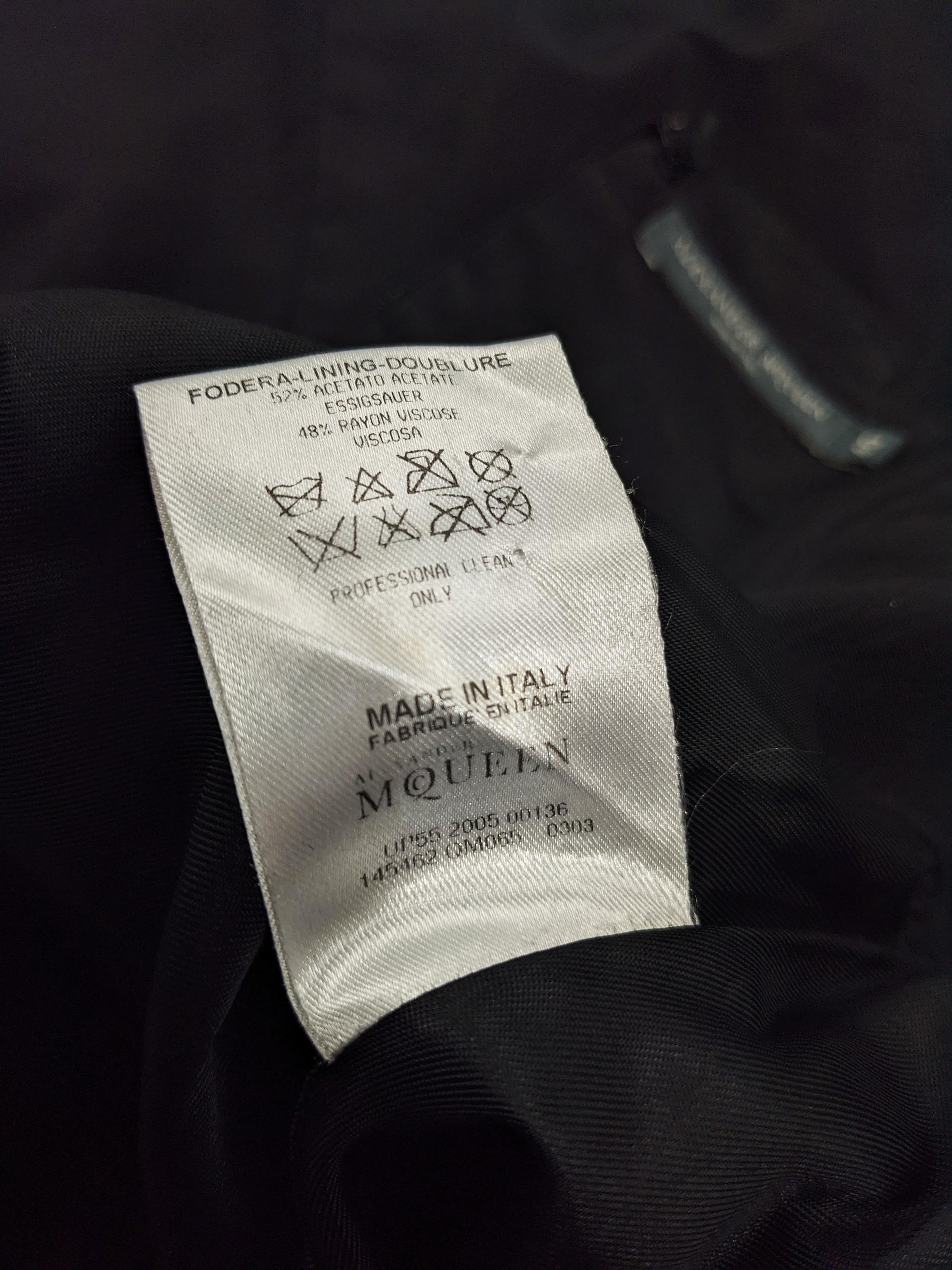 Alexander McQueen Black Taffeta Ultra High Waist Fur Trim Fishtail Skirt, 2005 For Sale 6
