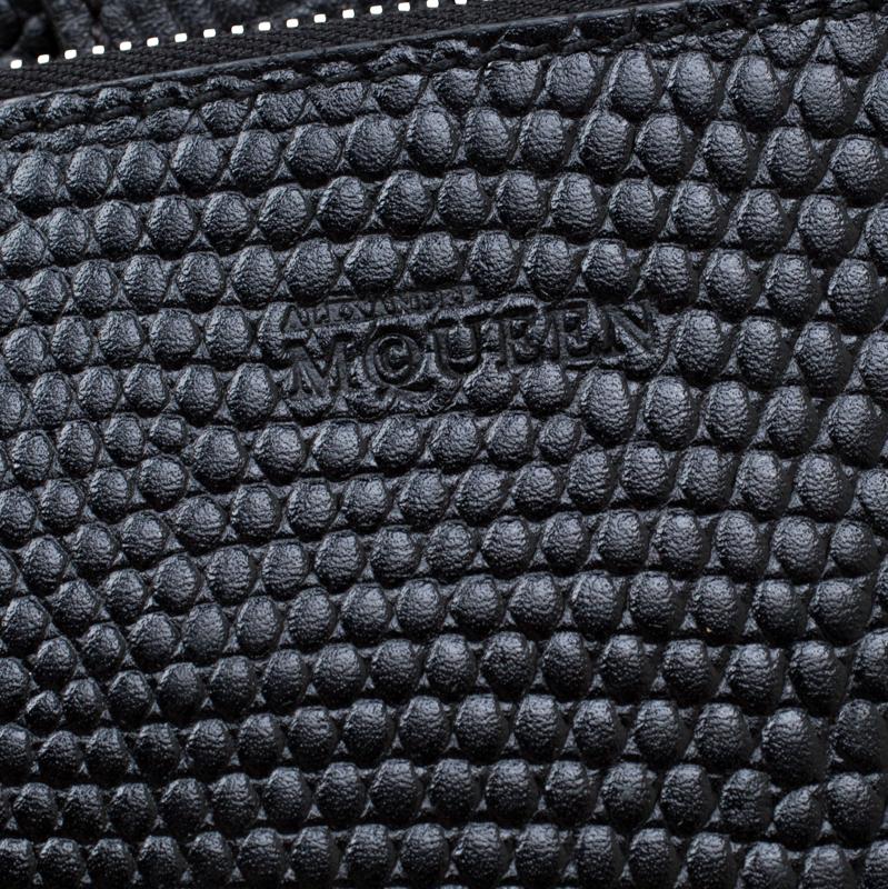 Alexander Mcqueen Black Textured Leather Tote 2