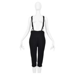 Alexander Mcqueen Black Tuxedo Knicker Pants With Braces Suspenders 2007