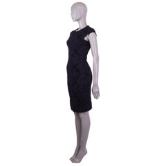 ALEXANDER MCQUEEN black VELVET JACQUARD BODYCON Dress S