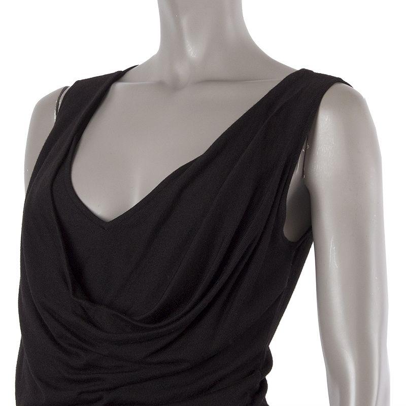 Black ALEXANDER MCQUEEN black viscose COWL NECK KNIT Cocktail Dress M