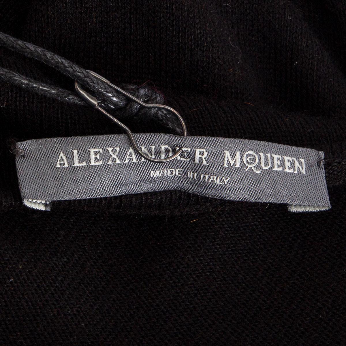 Women's ALEXANDER MCQUEEN black viscose DRAPED Sleeve Knit Dress XS For Sale
