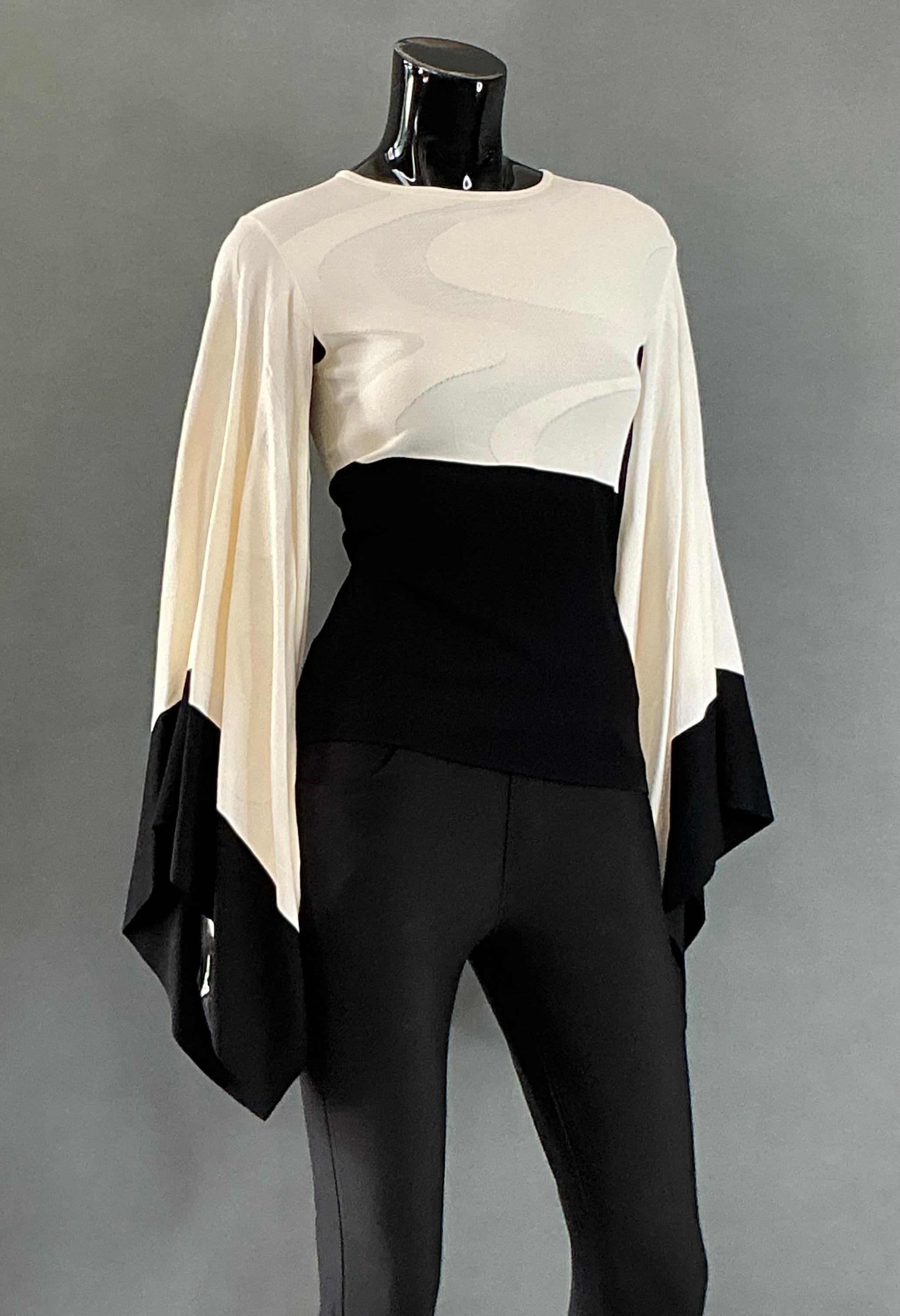 Black Vintage Alexander McQueen Bat Wing Knit Top For Sale