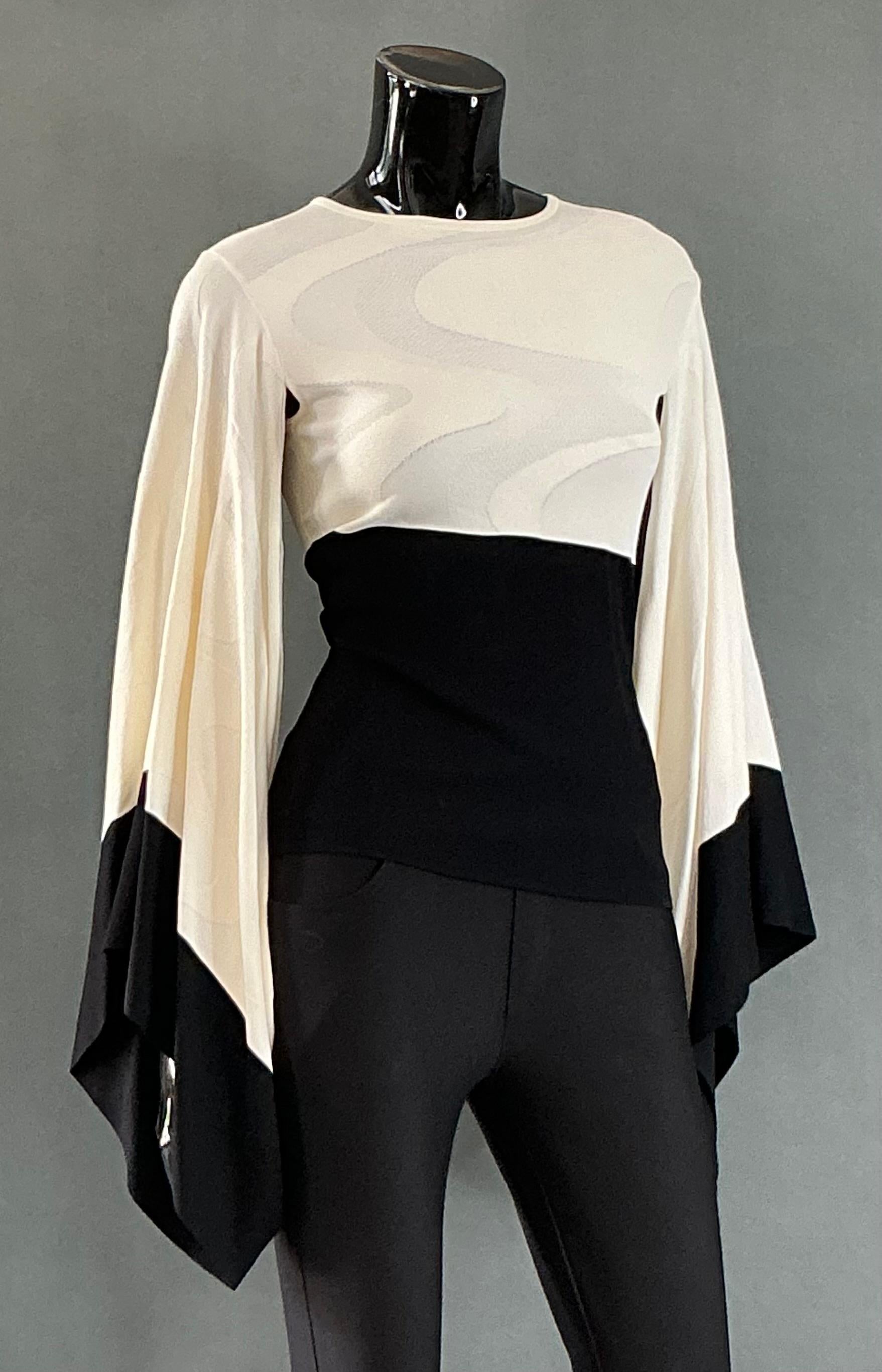 Vintage Alexander McQueen Bat Wing Knit Top In Good Condition For Sale In Lake Worth Beach, FL