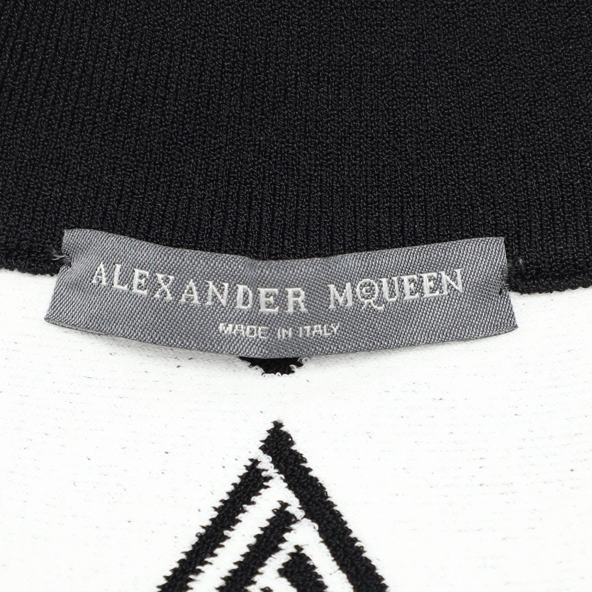 Women's Alexander McQueen Black/White Knit Flared Mini Skirt M