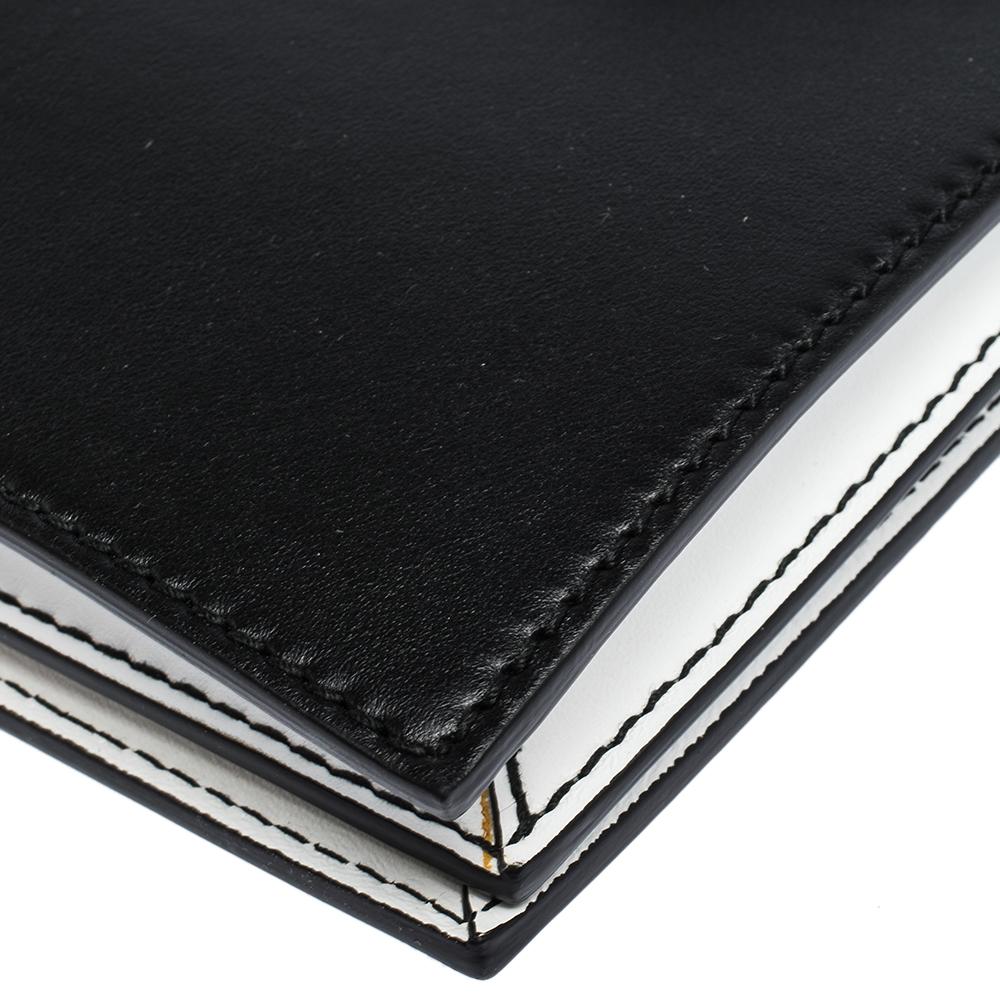 Alexander McQueen Black/White Leather Bar Shoulder Bag 1