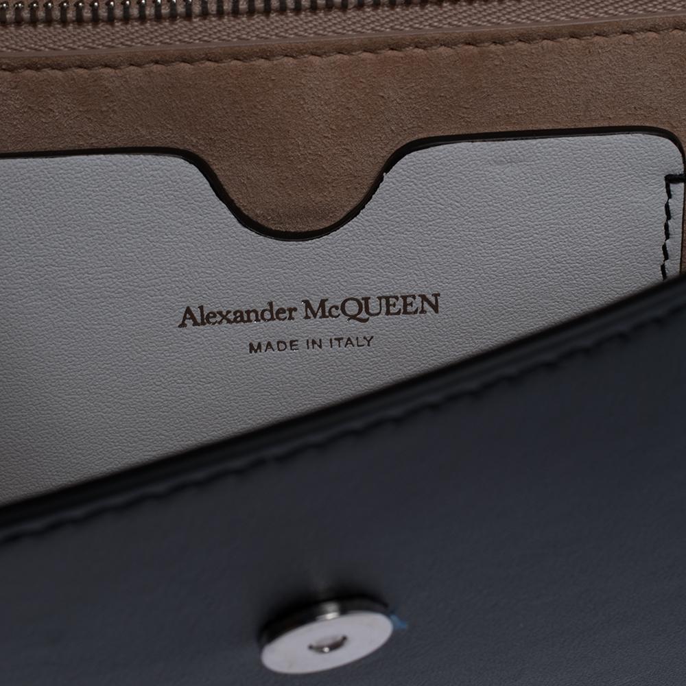 Alexander McQueen Black/White Leather Bar Shoulder Bag 2