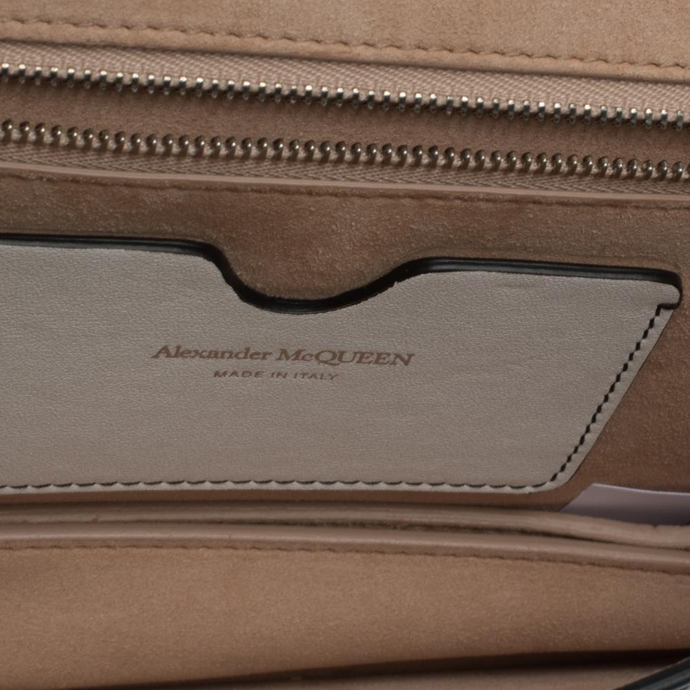 Alexander McQueen Black/White Leather Bar Shoulder Bag 3