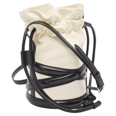 Used Alexander McQueen Black/White Leather The Soft Curve Bucket Bag
