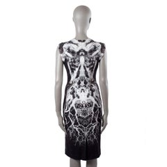 ALEXANDER MCQUEEN black & white MIRROR PRINT Sleeveless Dress 42