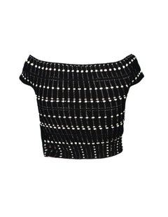 Alexander McQueen Black/White Off-The-Shoulder Knit Top Sz XXS
