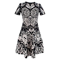 Alexander McQueen Black & White Shell Intarsia Knit Top & Skirt