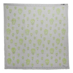 Alexander McQueen Black/White Striped Skull Print Silk Scarf