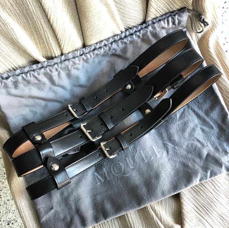 alexander mcqueen leather waist belt
